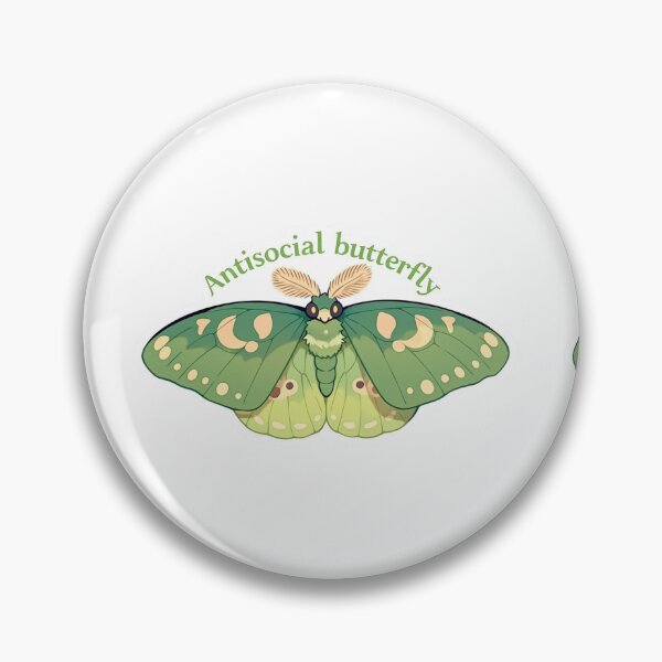 Item preview, Antisocial butterfly moth designed and sold by MendaciousMina.