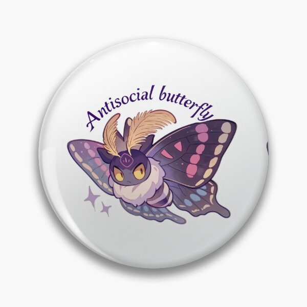 Item preview, Antisocial butterfly moth designed and sold by MendaciousMina.