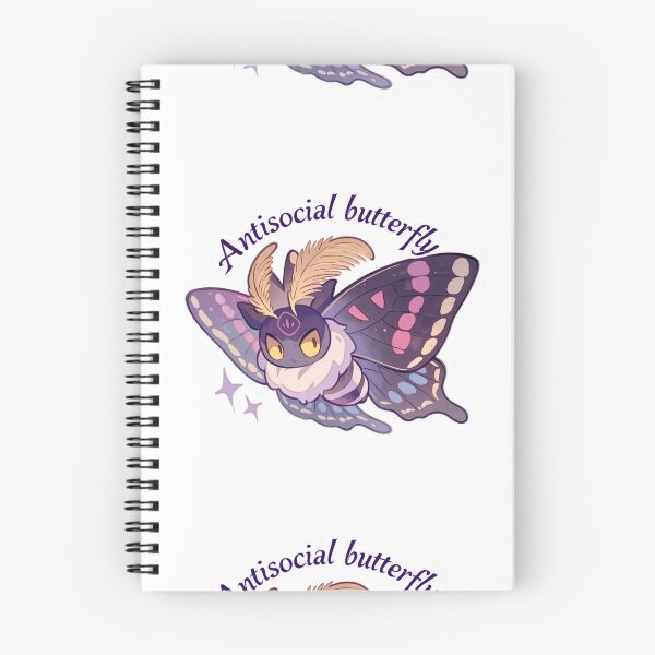 Item preview, Antisocial butterfly moth designed and sold by MendaciousMina.