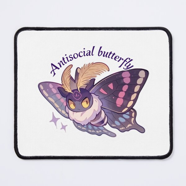 Item preview, Antisocial butterfly moth designed and sold by MendaciousMina.