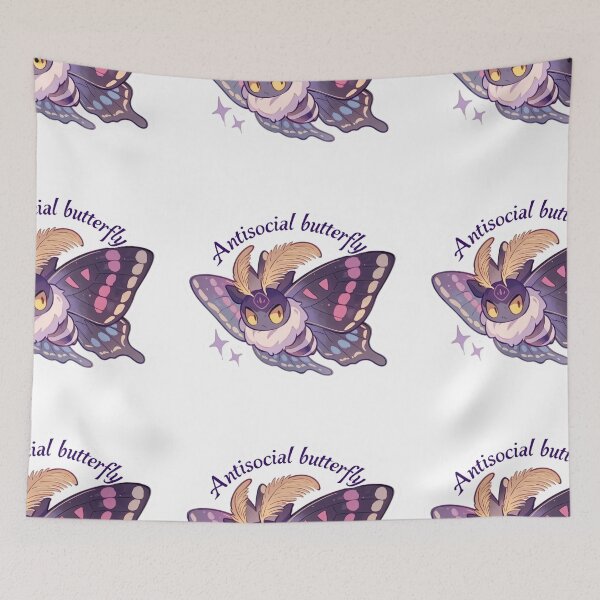 Item preview, Antisocial butterfly moth designed and sold by MendaciousMina.