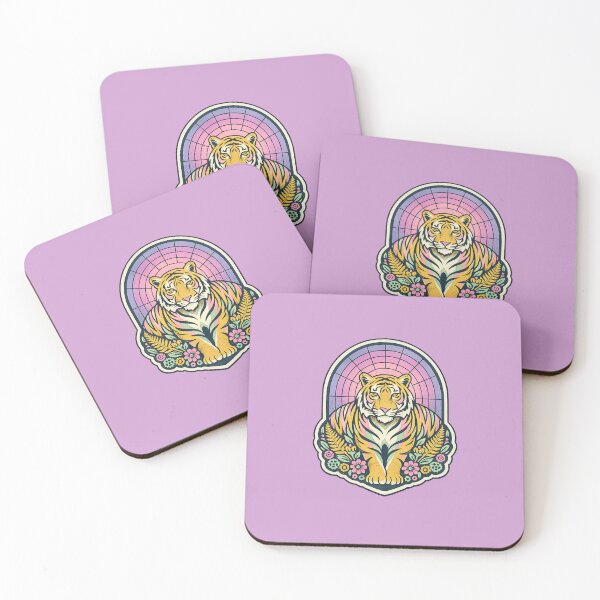 Item preview, Retro Tiger Floral Badge Vintage Boho Wildlife Sticker Art designed and sold by VibeMax.