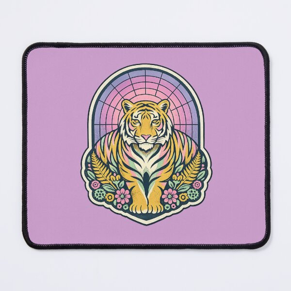 Item preview, Retro Tiger Floral Badge Vintage Boho Wildlife Sticker Art designed and sold by VibeMax.