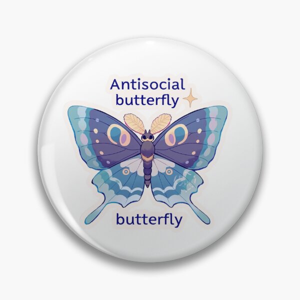 Item preview, Antisocial butterfly moth designed and sold by MendaciousMina.