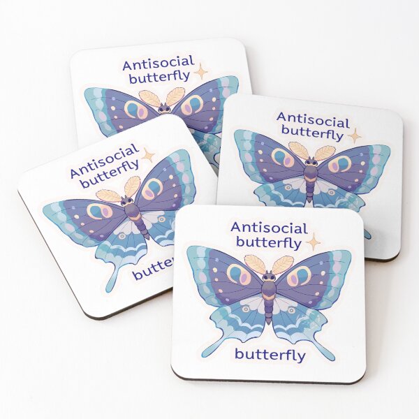 Item preview, Antisocial butterfly moth designed and sold by MendaciousMina.