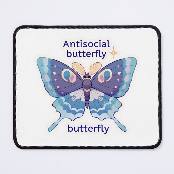 Item preview, Antisocial butterfly moth designed and sold by MendaciousMina.
