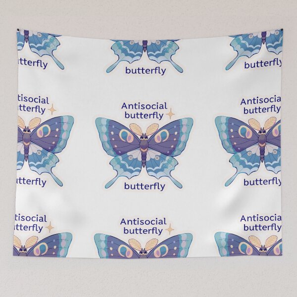 Item preview, Antisocial butterfly moth designed and sold by MendaciousMina.