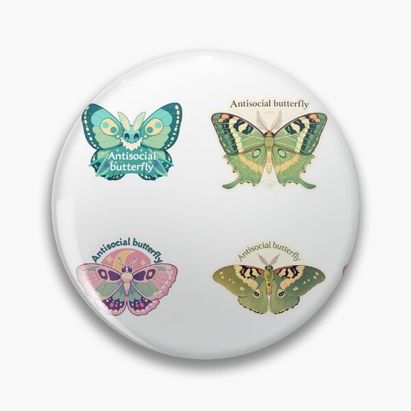 Item preview, Mini Antisocial butterfly moths sticker pack designed and sold by MendaciousMina.
