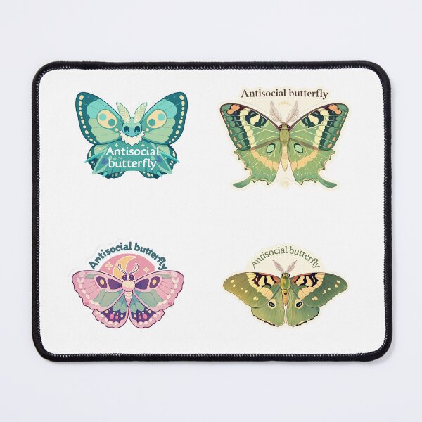 Item preview, Mini Antisocial butterfly moths sticker pack designed and sold by MendaciousMina.