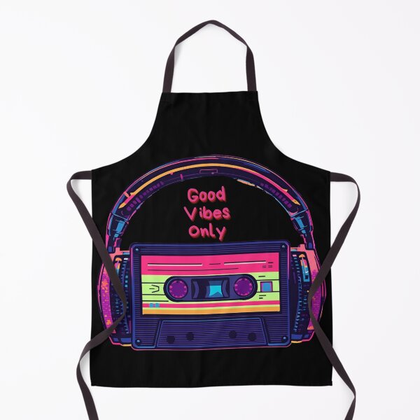 Item preview, Good Vibes Only retro cassette with headphones in colorful 80s shapes 5 designed and sold by Neon G.