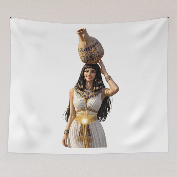 Item preview, Ancient Egyptian Queen Sun Aura – Kemetic Goddess Nile Woman Art, Afrocentric Egypt Design, Pharaoh Aesthetic Illustration designed and sold by TuyaArts.