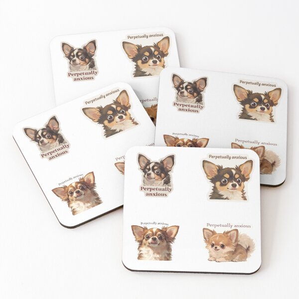 Item preview, Mini Perpetually anxious chihuahuas sticker pack designed and sold by MendaciousMina.