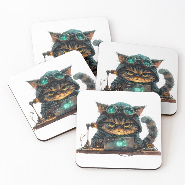 Item preview, Dark Steampunk Cat Tech Operator Character designed and sold by BetweenForms.