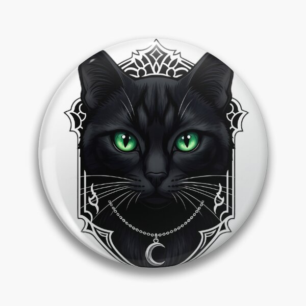Item preview, Gothic Black Cat Emerald Eyes designed and sold by IllumeInk.