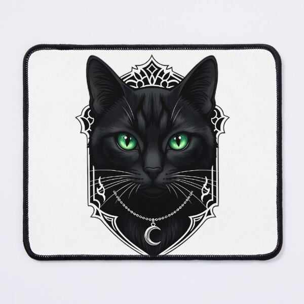 Item preview, Gothic Black Cat Emerald Eyes designed and sold by IllumeInk.