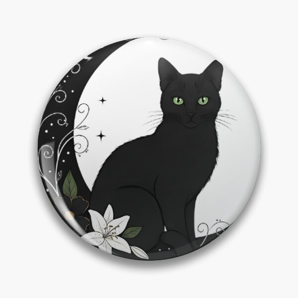 Item preview, Moon Garden Black Cat designed and sold by IllumeInk.