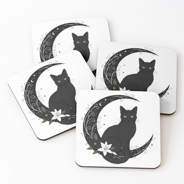Item preview, Moon Garden Black Cat designed and sold by IllumeInk.