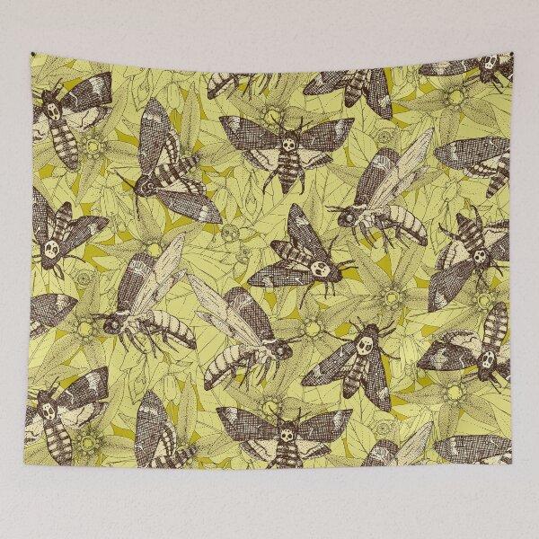 Item preview, Death's-head hawkmoth chartreuse designed and sold by scrummy.