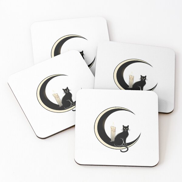 Item preview, Black Cat Crescent Candle designed and sold by IllumeInk.