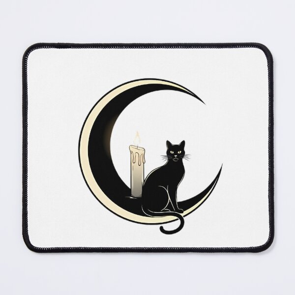 Item preview, Black Cat Crescent Candle designed and sold by IllumeInk.