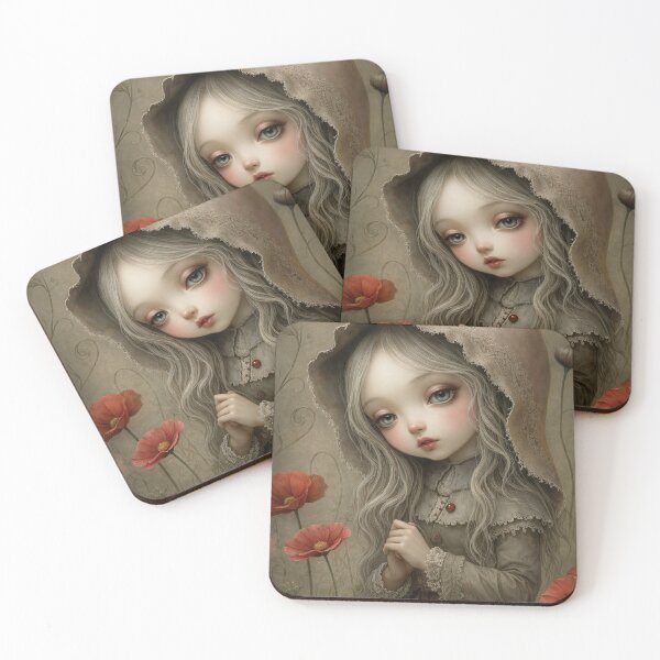 Item preview, Where Poppies Remember. Pop Surrealism Portrait inspired by Mark Ryden. Lowbrow art.. designed and sold by Piagor.