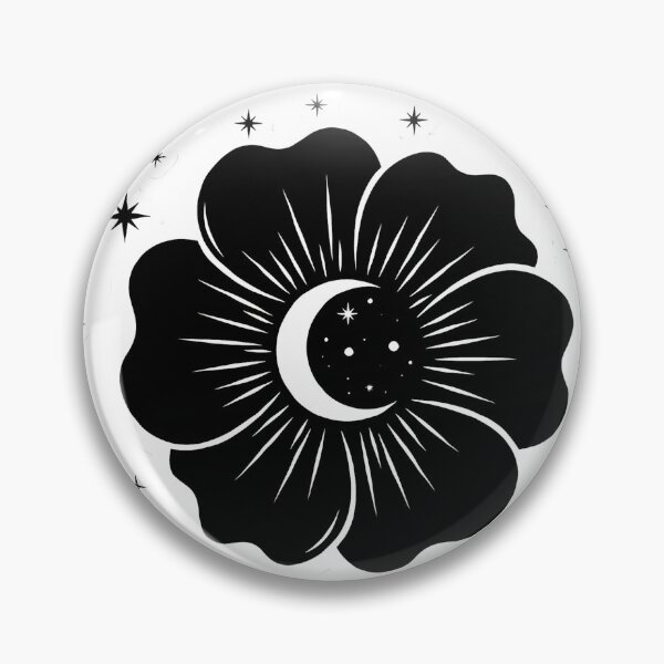 Item preview, Celestial Black Flower Seal designed and sold by IllumeInk.