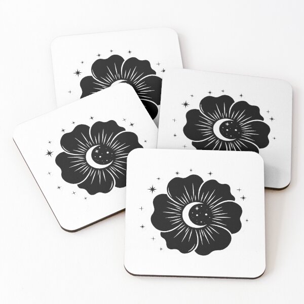 Item preview, Celestial Black Flower Seal designed and sold by IllumeInk.
