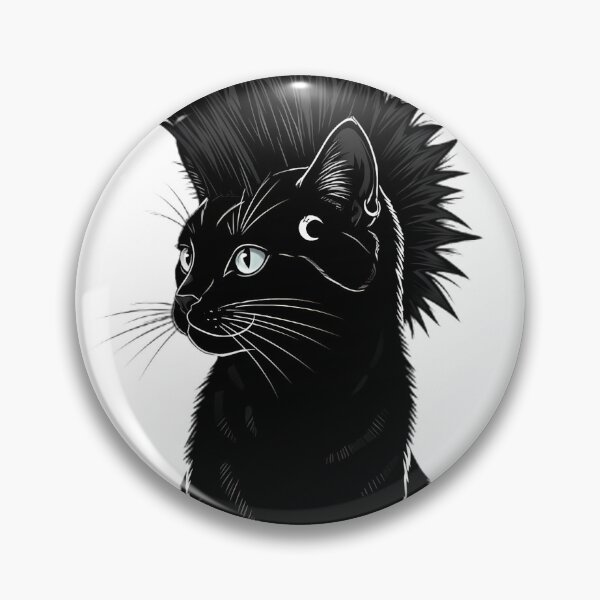 Item preview, Gato punk con cresta oscura designed and sold by IllumeInk.