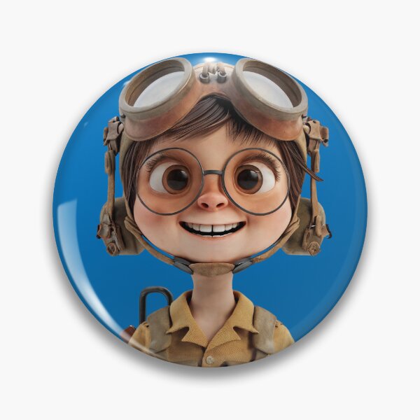 Item preview, Cheerful Young Pilot with Vintage Aviator Goggles designed and sold by Thalassora.