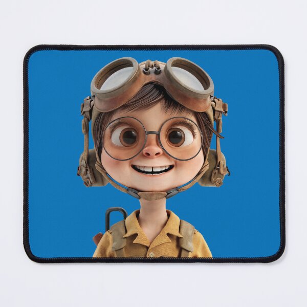 Item preview, Cheerful Young Pilot with Vintage Aviator Goggles designed and sold by Thalassora.