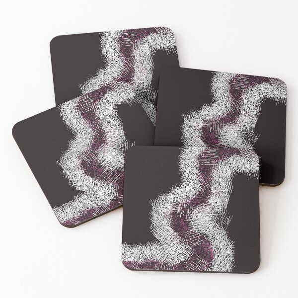 Item preview, Contemporary abstract art in red, grey and white on a black background designed and sold by Susanna Schorr.