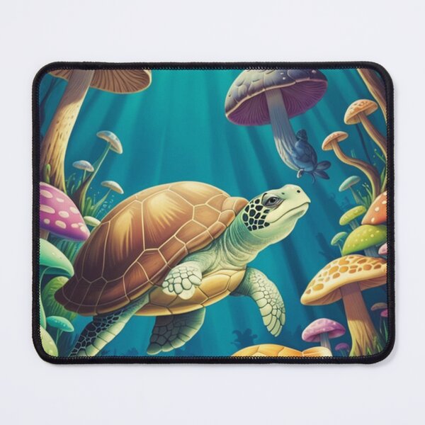 Item preview, Psychedelic Sea Turtle Swimming Underwater – Vibrant Cartoon Design designed and sold by IosArt.