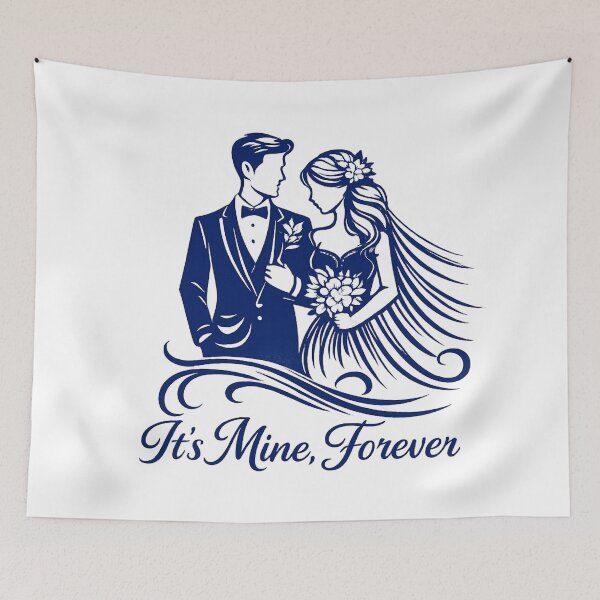 Item preview, It’s Mine, Forever – Romantic Couple Silhouette Wedding Design | Elegant Love Quote Graphic designed and sold by Aurelux_24.