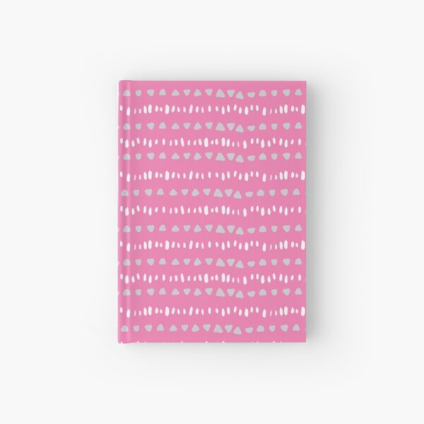 Triangle and dash stripe on pink Hardcover Journal