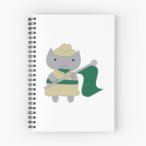 Item preview, Cute Color Guard Cat with Flag Green and Gold designed and sold by ValeriesGallery.