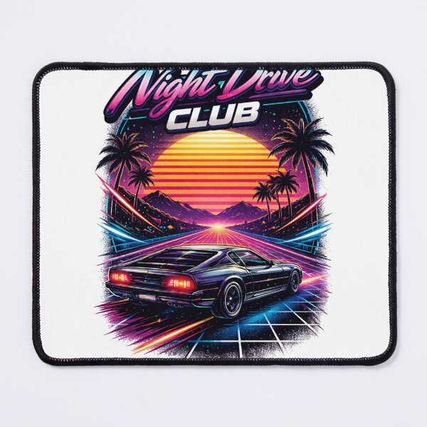Item preview, Night Drive Club Retro 80s Synthwave Car Neon Sunset Vaporwave Aesthetic designed and sold by vibes-studio1.