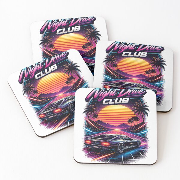 Item preview, Night Drive Club Retro 80s Synthwave Car Neon Sunset Vaporwave Aesthetic designed and sold by vibes-studio1.
