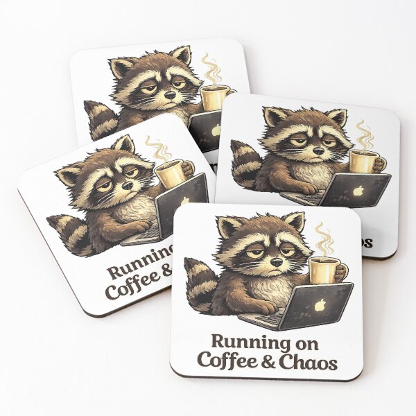 Item preview, Caffeinated Raccoon designed and sold by Lunatik Cat.