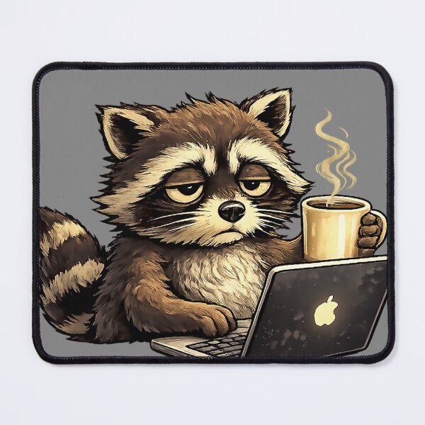 Item preview, Caffeinated Raccoon designed and sold by Lunatik Cat.