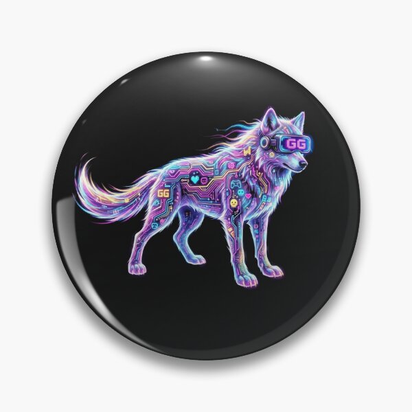 Item preview, Cyberpunk Neon Wolf - GG Gamer Aesthetic designed and sold by SlawOnly.