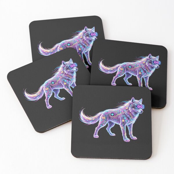 Item preview, Cyberpunk Neon Wolf - GG Gamer Aesthetic designed and sold by SlawOnly.