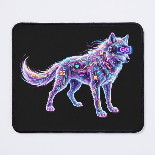 Item preview, Cyberpunk Neon Wolf - GG Gamer Aesthetic designed and sold by SlawOnly.