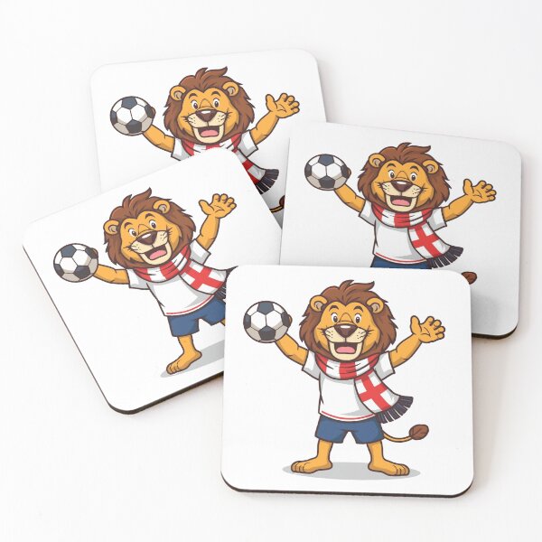 Item preview, Friendly England Lion Football Soccer Mascot Art designed and sold by PMTaurus.