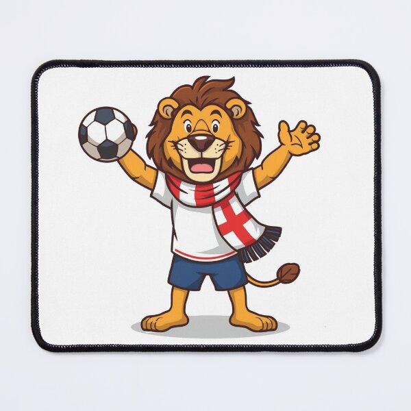 Item preview, Friendly England Lion Football Soccer Mascot Art designed and sold by PMTaurus.