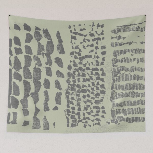 Item preview, Three Grains Textured Monoprint - Tea + Slate designed and sold by Irene Estelle.