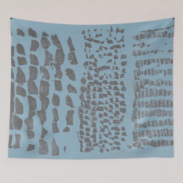 Item preview, Three Grains Textured Monoprint - Sky + Slate designed and sold by Irene Estelle.