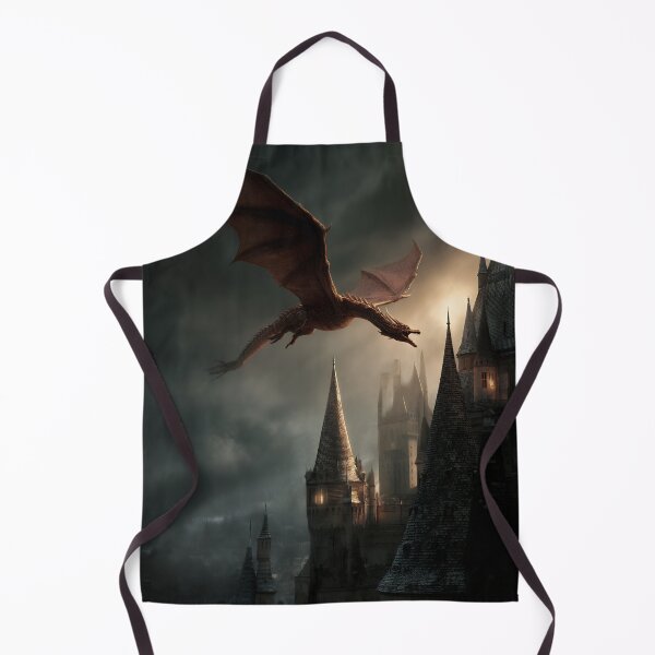 Item preview, Majestic Red Dragon Soaring Over Gothic Castle designed and sold by EK-World.