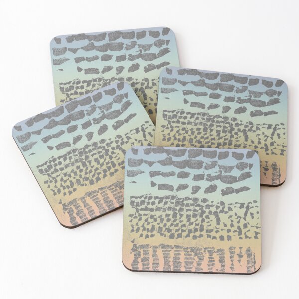 Item preview, Three Grains Textured Monoprint - Rainbow Sorbet + Slate designed and sold by Irene Estelle.