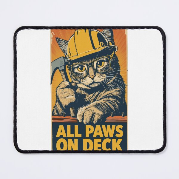 Item preview, A cat woodworker designed and sold by HARDWORK_FUNNYSHOP.