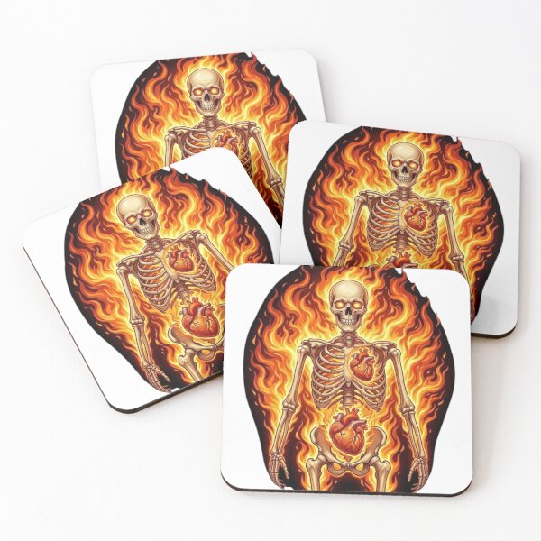 Item preview, Eternal Flame: Flaming Skeleton with Burning Hearts designed and sold by NoriudaR.